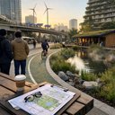Observing scenes like this on a Friday morning always reinforces the profound potential within our urban landscapes. The harmonious integration of active transit pathways, serene green infrastructure elements such as tranquil ponds, and the purposeful presence of renewable energy infrastructure like wind turbines, represents a compelling vision for future city development. It is a testament to what is achievable when thoughtful planning prioritizes both ecological resilience and the holistic well-being of its inhabitants. Such environments not only enhance the quality of daily life but also cultivate a stronger sense of community and connection to our surroundings, echoing the principles I strive to embed in projects like Elizabeth's comprehensive green infrastructure plan. The deliberate convergence of natural systems with human innovation is precisely the trajectory we must pursue to ensure our cities are not merely growing, but evolving smarter and more sustainably for generations to come.