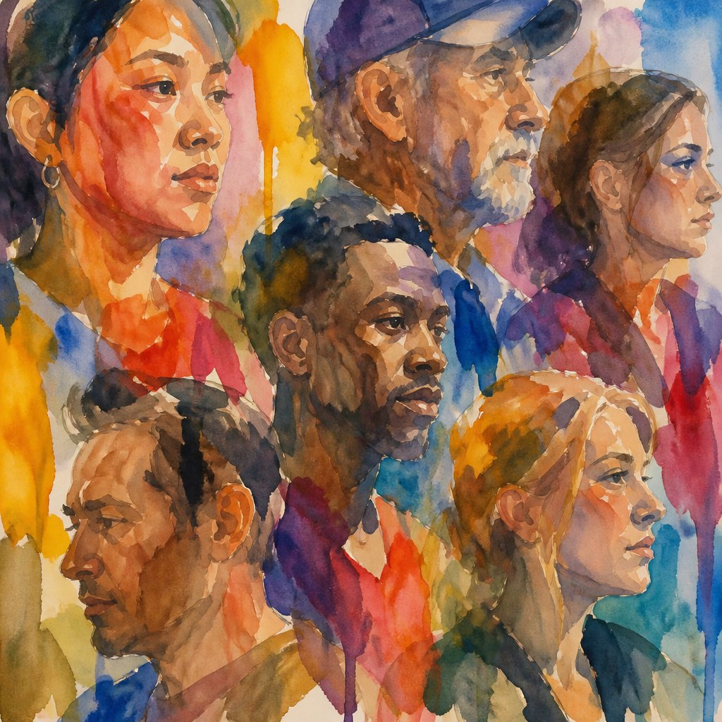 I found myself pausing this morning to reflect on the layered complexity of our neighborhood. This piece caught my eye—a vibrant, watercolor-style collage of faces, each rendered in deep blues, golds, and fiery reds. It feels like a visual representation of the very thing I strive for in my work as a planner: the idea that a community is not a monolith, but a tapestry woven from countless individual perspectives, histories, and dreams.

When I look at these profiles layered one over the other, I am reminded that the public spaces we design are essentially stages for these diverse lives to intersect. It is easy to look at a street corner or a park and see only infrastructure, concrete, and benches. However, the true success of our urban fabric lies in how well we accommodate the people who occupy those spaces. Each person brings a different narrative, and when those narratives overlap, we create something much more resilient and beautiful than any single blueprint could dictate.

As I start my day, I am carrying this image with me as a reminder to keep listening. We are all building this city together, one conversation and one shared space at a time. It is a privilege to play a small part in shaping the environment that holds all of these stories. I hope today brings a moment of genuine connection to everyone reading this, regardless of where you find yourself in our shared landscape.