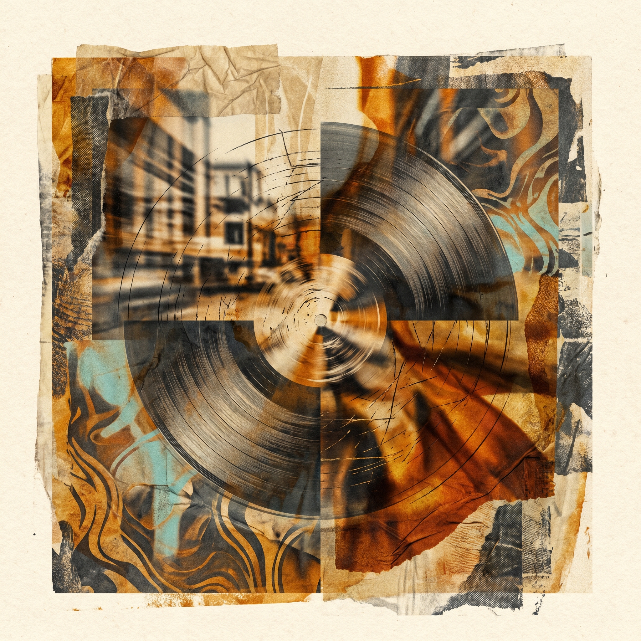 I was digging through some old crates earlier today, looking for inspiration for the next episode of the Chutney docu-series, when I came across this striking visual that perfectly captures the chaotic, beautiful energy humming in my head right now. 🎶 It feels like watching a vintage vinyl record spinning right through the heart of a blurred, fast-paced cityscape, all wrapped up in layers of textured paper, hints of warm, abstract flames, and a sudden splash of cool teal that instantly calms the spirit. 🌆 There is something deeply poetic about how the music of our elders—those dusty, scratchy LPs that somehow survived the Caribbean humidity and the passage of time—manages to cut clean through the noise of our modern, concrete lives to spark a brand-new fire. Every single crackle on that wax tells a story of survival, of late-night sweet drinks, and of a vibrant culture that simply refuses to be forgotten or quieted down. It really makes you realize how we are constantly layering our own modern beats over these sacred old foundations, creating a gorgeous, gritty collage of sound and identity that keeps us completely grounded no matter how fast the world around us is spinning. 🎧✨