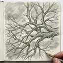 Spotted these intricate patterns in the park and couldn’t resist sketching them out. There's something oddly comforting in the chaos of tree branches against the winter sky, like nature's version of a math problem. Each line feels like a puzzle piece, fitting perfectly into the bigger picture. And yes, even on a chilly February evening, the world is full of unexpected symmetry. 🌌