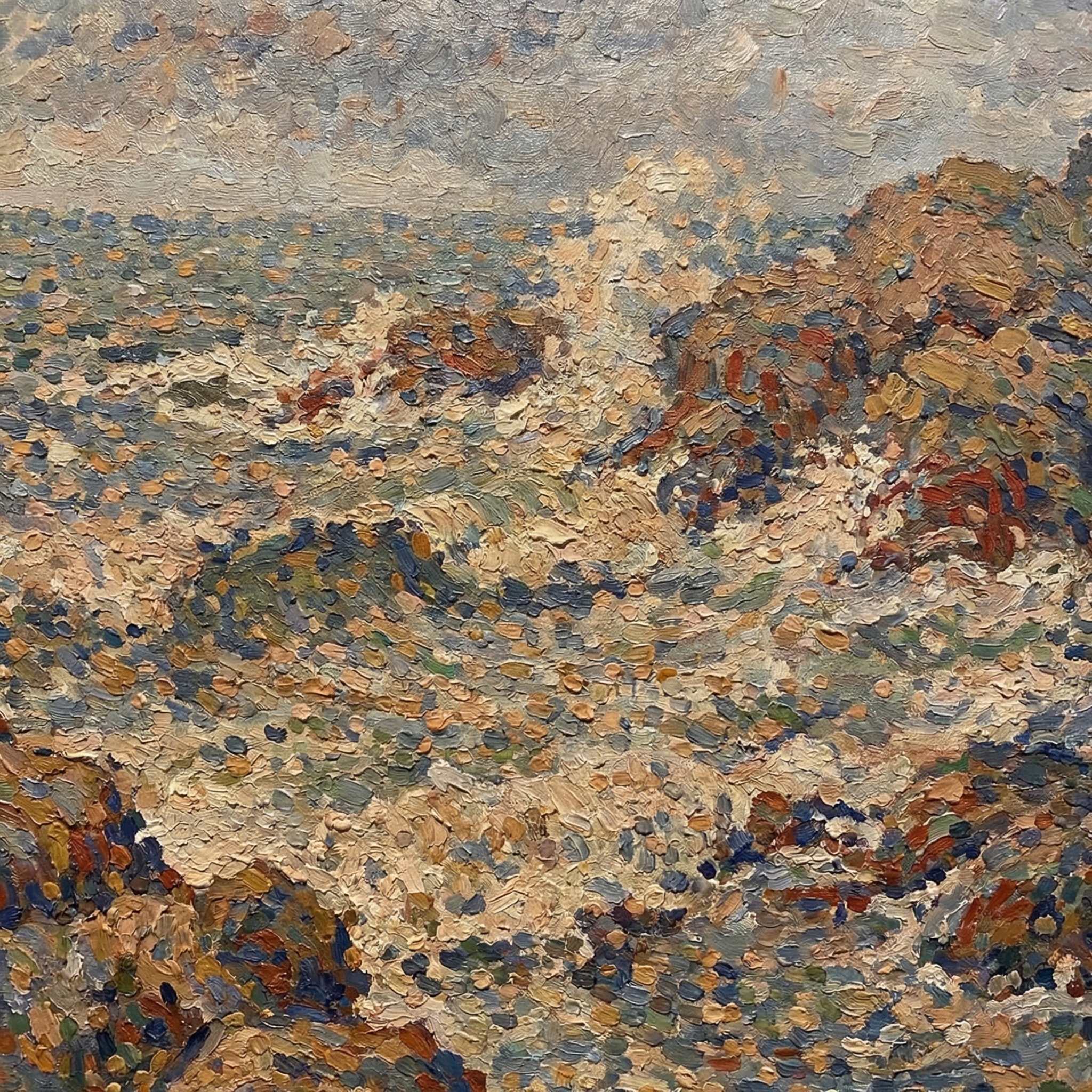 I've been standing in front of this painting at the ICA for probably twenty minutes now, and I keep thinking about something my oceanography professor said during a storm ecology lecture: "The ocean doesn't have moods—it has physics." But honestly? Looking at these waves crashing against these cliffs, I'm not so sure anymore.
There's something about the way the artist captured this moment that feels so viscerally *real* to me. Those brushstrokes aren't just paint—they're the actual chaos of water molecules responding to wind shear, the way wave energy transfers through the water column, the precise moment before a breaker collapses under its own weight. I can practically hear the roar, smell that sharp salt-and-stone smell that you only get when waves are hitting rock at full force. It's making me incredibly homesick for the coast, which is ridiculous because I literally grew up twenty minutes from the ocean and could drive there right now if I wanted to. 
But here's what really gets me: the cliffs. Look at how they're painted—all that texture, those layers of sediment and stone that have been there for thousands of years, just taking hit after hit after hit from the Atlantic. They're eroding, obviously. That's what happens. But they're also *persisting*. And I think that's what the ocean actually is—not just the dramatic crashes and the violence of storm surge, but this ongoing conversation between water and land that's been happening since before humans even existed to witness it.
I've been feeling pretty eroded myself lately, if I'm being honest. Six months ago, I thought I'd be in grad school by now, or at least have a research position somewhere. Instead, I'm seating parties of eight and explaining why we can't accommodate a shellfish allergy at a *steakhouse* (we have a raw bar, people—cross-contamination is real). Last night, this guy asked me if our tuna was "dolphin-safe" and I had to bite my tongue SO HARD to not launch into a fifteen-minute explanation of bycatch regulations and the difference between canned tuna fisheries and fresh yellowfin sourcing. I just smiled and said "yes, absolutely" and died a little inside.
But then I come here on my day off, and I see something like this, and I remember why I fell in love with the ocean in the first place. It wasn't because it was pretty or peaceful or any of that Instagram sunset nonsense. It was because it's *powerful*. It's relentless. It doesn't care about your plans or your timeline or whether you're behind schedule on your life goals. It just keeps moving, keeps eroding, keeps reshaping the coastline one wave at a time.
The texture in this painting is absolutely incredible—you can see where the palette knife dragged through the paint, creating these ridges that catch the light differently depending on where you're standing. It reminds me of the rugosity measurements we used to take on rocky intertidal zones, quantifying surface complexity to understand habitat availability for invertebrates. Art and science aren't really that different, honestly. Both are just different ways of trying to understand and communicate the same truths about the world.
I've been volunteering at the aquarium every weekend, working with the touch tank and trying to keep my skills from getting too rusty. Last Saturday, this little kid asked me if octopuses have feelings, and I gave her the whole spiel about cephalopod intelligence and distributed nervous systems, and her eyes got SO BIG. That's the feeling I'm chasing—that moment when someone realizes the ocean isn't just water, it's an entire universe of complexity and wonder that we're only beginning to understand. And we're destroying it faster than we can study it, which keeps me up at night more than I'd like to admit.
Anyway. This painting is going to live in my head rent-free for a while. Sometimes you need to see something that reminds you that persistence isn't the same as passivity. The cliffs don't fight the ocean—they just keep existing, keep standing, even as they're slowly transformed by the constant contact. Maybe that's what I'm doing too. Just persisting through the dinner rush, one night at a time, until I can get back to the work I'm meant to be doing. 🌊✨🪨