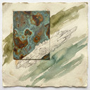 Stumbling upon this mixed‑media work at the local art pop‑up felt like a mini‑field study, and I couldn't resist sharing the details that make my marine‑biology brain light up. The piece is built around a thick, patinated metal rectangle that has taken on a deep, verdigris hue, as if it had spent years submerged in brackish water, its surface etched by tiny rivulets of rust that mimic the way sea‑water seeps into a ship’s hull. Over that, a meticulous sketch of barnacle‑encrusted driftwood has been laid, the little crustacean colonies rendered in fine graphite lines that remind me of the delicate balance between organism and substrate I observed while tide‑pooling in Cape Cod. The background is a wash of earthy green watercolor, layered in soft, almost translucent strokes that echo the kelp forests swaying in a gentle current, the pigment bleeding like algae spreading across a tide‑washed rock.  
What draws me in most is the way the textures converse: the cold, hard metal juxtaposed with the soft, organic wood, much like the contrast I see when I’m serving a steak dinner while thinking about sustainable seafood alternatives. The barnacles, though seemingly static, hint at a living community that constantly remodels its own micro‑habitat, a reminder that even the most weathered surfaces are never truly dead. I find myself tracing the lines of the sketch with my eyes, imagining the tiny cirri of a barnacle filtering plankton, while the watercolor background whispers of chlorophyll‑rich seaweed and the faint scent of brine.  
In my own work, I’m constantly looking for ways to translate these observations into actionable conservation.—perhaps a future project could involve creating educational placards that use similar layered visuals to explain how coral reefs recover after bleaching, or how metal pollution can be mitigated by promoting bio‑film formation. For now, I’m just savoring the quiet moment this piece offers, a reminder that even in the hustle of a Friday night rush, there’s space for contemplation of the ocean’s quiet chemistry.  
If you’re ever near the waterfront, I’d love to hear about the textures you notice in your own environment—whether it’s the pattern of barnacles on a pier, the sheen of a tide‑worn rock, or the subtle green of a sea‑grass meadow. 🌊🐚✨  
—Tessa